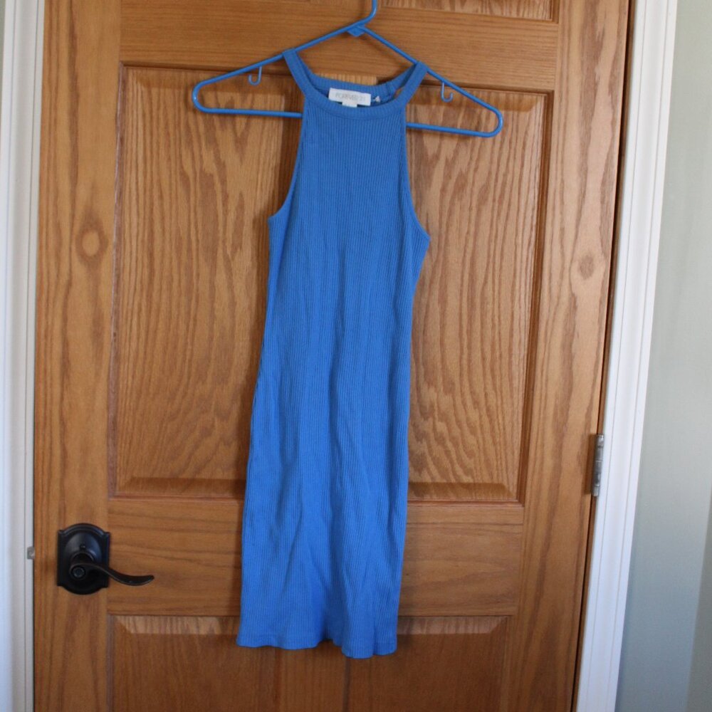 Forever 21 Ribbed Blue Tank Top Dress - Size Small